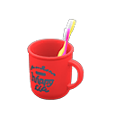 Animal Crossing Items Toothbrush-and-cup set Logo Cup design Red