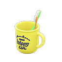 Animal Crossing Items Toothbrush-and-cup set Logo Cup design Yellow