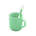 Animal Crossing Items Toothbrush-and-cup set Plain Cup design Green