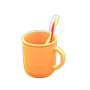 Animal Crossing Items Toothbrush-and-cup set Plain Cup design Orange