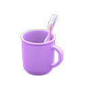 Animal Crossing Items Toothbrush-and-cup set Plain Cup design Purple