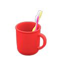 Animal Crossing Items Toothbrush-and-cup set Plain Cup design Red