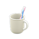 Animal Crossing Items Toothbrush-and-cup set Plain Cup design White