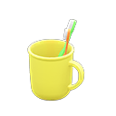 Animal Crossing Items Toothbrush-and-cup set Plain Cup design Yellow