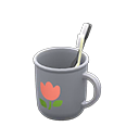 Animal Crossing Items Toothbrush-and-cup set Tulip Cup design Gray