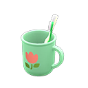 Animal Crossing Items Toothbrush-and-cup set Tulip Cup design Green