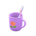 Animal Crossing Items Toothbrush-and-cup set Tulip Cup design Purple