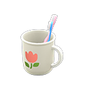 Animal Crossing Items Toothbrush-and-cup set Tulip Cup design White