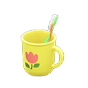 Animal Crossing Items Toothbrush-and-cup set Tulip Cup design Yellow