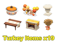 Animal Crossing Items Switch Turkey Items x19