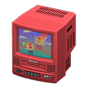 Animal Crossing Items TV with VCR Cartoon Video Red