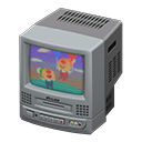 Animal Crossing Items TV with VCR Cartoon Video Silver