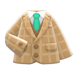 Animal Crossing Items Tweed Jacket Beige