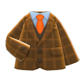 Animal Crossing Items Tweed Jacket Brown