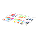 Animal Crossing Items Unfolded reference sheet Color samples Content