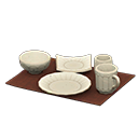 Animal Crossing Items Unglazed Dish Set Powder white