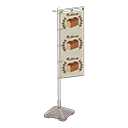 Animal Crossing Items Vertical banner Bakery Flag design White