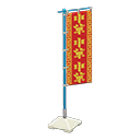 Animal Crossing Items Vertical banner Chinese food Flag design Blue