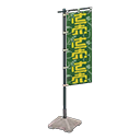 Animal Crossing Items Vertical banner Farmers market Flag design Black