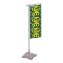 Animal Crossing Items Vertical banner Farmers market Flag design White