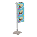 Animal Crossing Items Vertical banner Ice cream Flag design Black