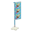 Animal Crossing Items Vertical banner Ice cream Flag design Blue