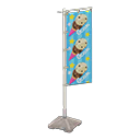 Animal Crossing Items Vertical banner Ice cream Flag design White