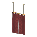 Animal Crossing Items Vertical split curtains Seven treasures (Shippou) Curtain design Brown