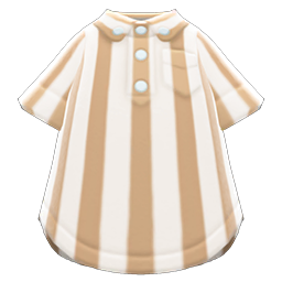 Animal Crossing Items Vertical-stripes Shirt Beige