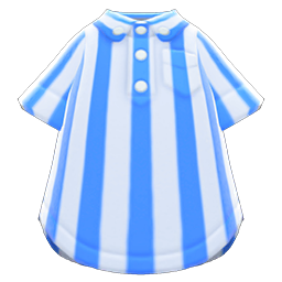 Animal Crossing Items Vertical-stripes Shirt Blue