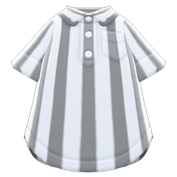 Animal Crossing Items Vertical-stripes Shirt Gray