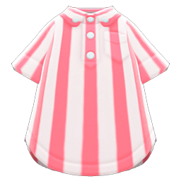 Animal Crossing Items Vertical-stripes Shirt Pink