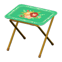 Animal Crossing Items Vintage Tv Tray Gold / Green