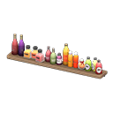 Animal Crossing Items Wall shelf with bottles Natural wood