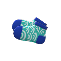 Animal Crossing Items Wave-print Socks Blue