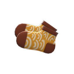 Animal Crossing Items Wave-print Socks Brown