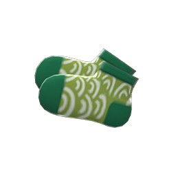 Animal Crossing Items Wave-print Socks Green