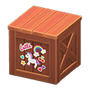 Animal Crossing Items Wooden box Bright stickers Label Brown