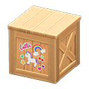 Animal Crossing Items Wooden box Bright stickers Label Natural