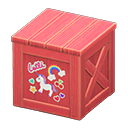 Animal Crossing Items Wooden box Bright stickers Label Red