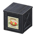 Animal Crossing Items Wooden box Fruits Label Black