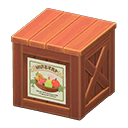 Animal Crossing Items Wooden box Fruits Label Brown