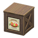 Animal Crossing Items Wooden box Fruits Label Dark brown