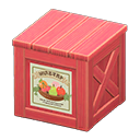 Animal Crossing Items Wooden box Fruits Label Red