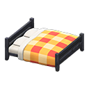 Animal Crossing Items Wooden Double Bed Black / Orange