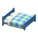 Animal Crossing Items Wooden Double Bed Blue / Blue