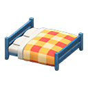 Animal Crossing Items Wooden Double Bed Blue / Orange