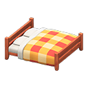 Animal Crossing Items Wooden Double Bed Cherry wood / Orange