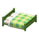 Animal Crossing Items Wooden Double Bed Green / Green