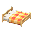 Animal Crossing Items Wooden Double Bed Light wood / Orange